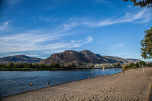 Strolling along the river in Kamloops, Canada